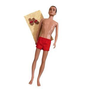 Original Vintage 1960s Ken Doll Barbie Japan MCMLX By Mattel Trunks Shoes Towel